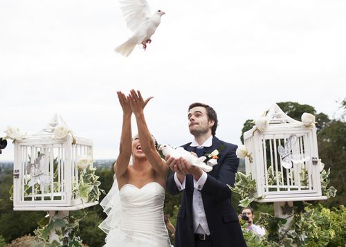 Пускание голубей на свадьбе