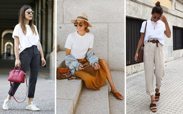 Как носить белую футболку летом: стильные летние образы 2018