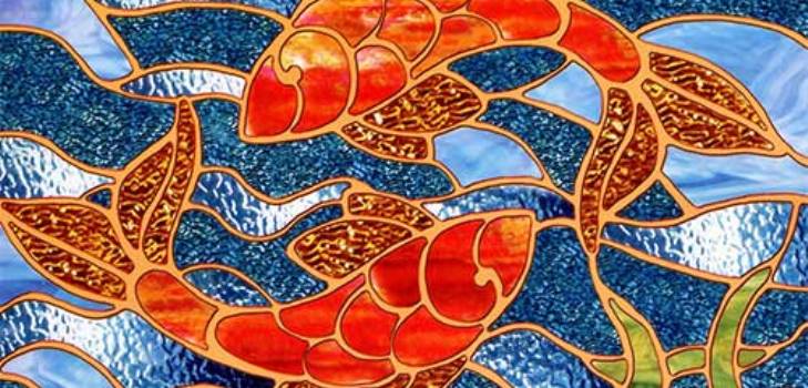 мозаичное изображение рыб
