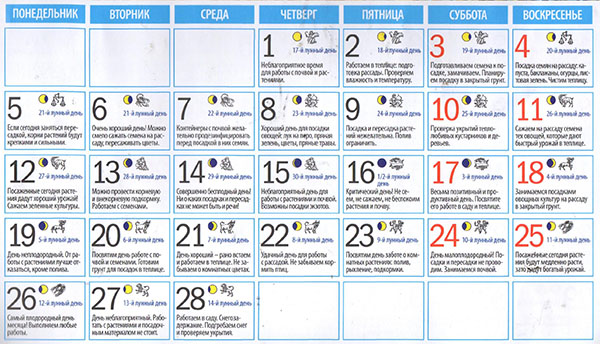 Лунный посевной календарь на февраль 2018 для цветоводов и садоводов-огородников Подмосковья и Средней полосы России