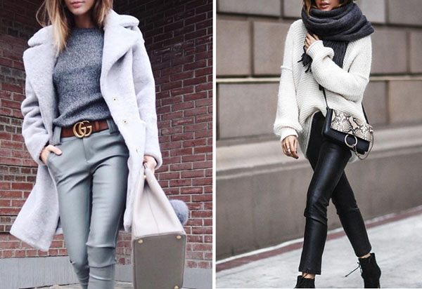 С чем носить кожаные брюки: самые стильные образы для модниц