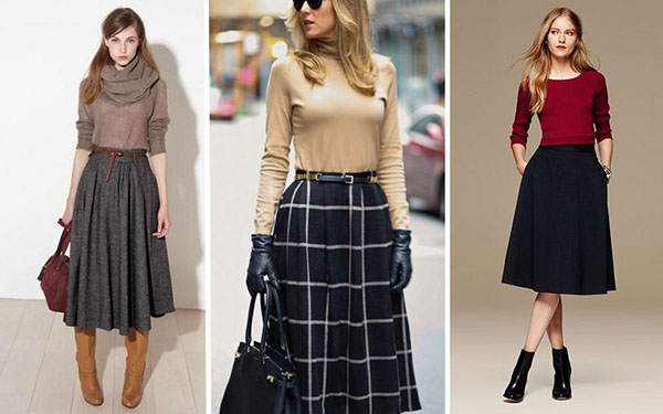 С чем носить шерстяную юбку: самые красивые образы зимы