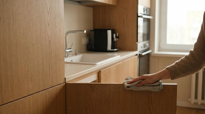 уход за кухней из массива дерева