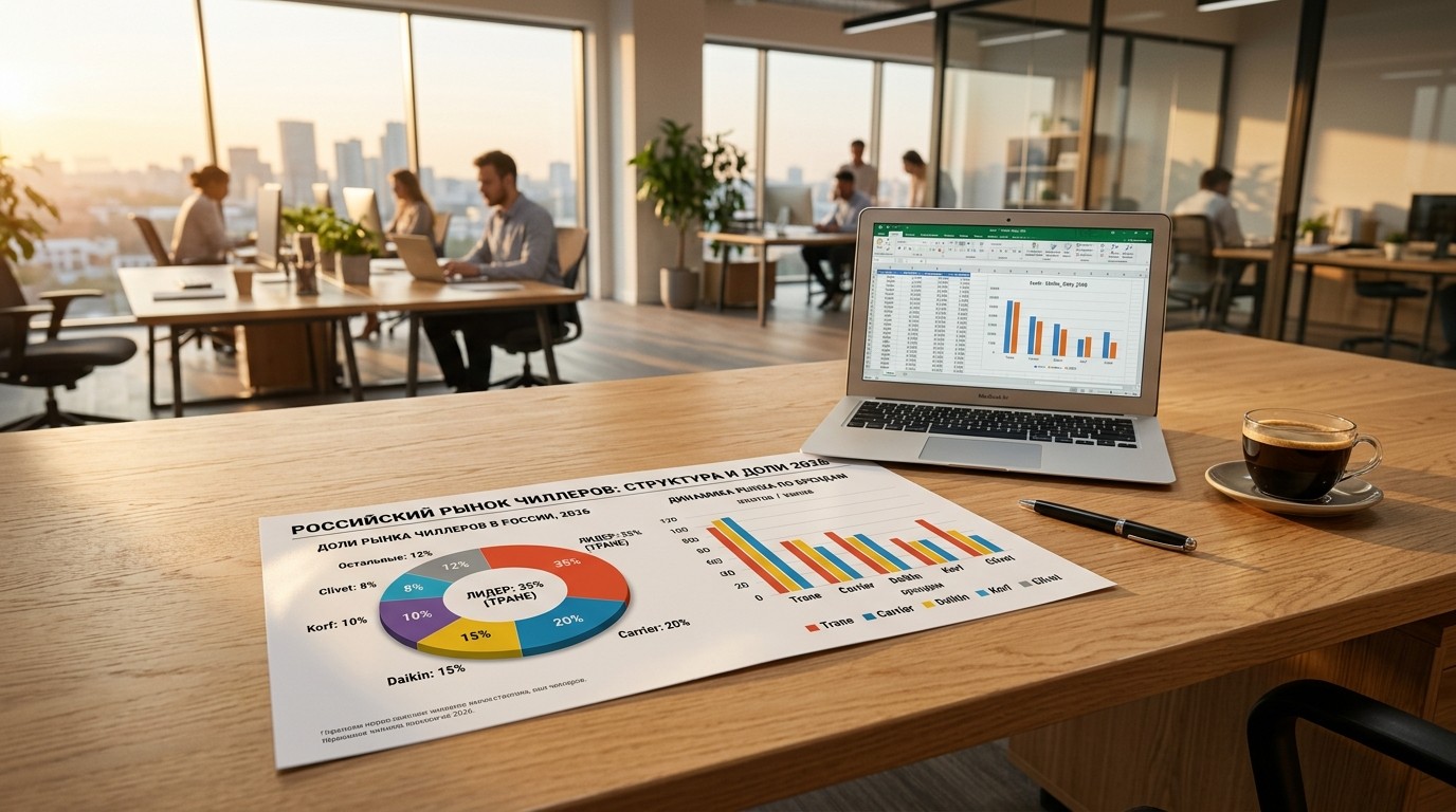 Диаграмма распределения рынка чиллеров в России 2026