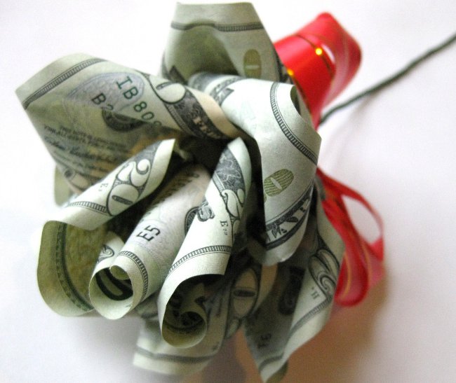 Оригами из денег: Роза