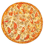 Пицца со свежими грибами под соусом