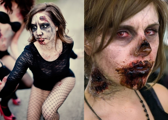 Макияж зомби на Хэллоуин: фото, видео как сделать своими руками
